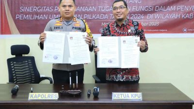 Polres Dengan KPU Majene Bersinergi Jaga Kondusifitas Pemilu dan Pilkada 2024