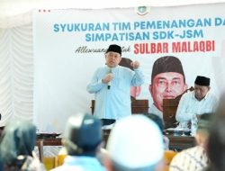 Hadiri Syukuran Kemenangan di Alu, Wagub Sulbar: Bersatu Dukung Program SDK-JSM