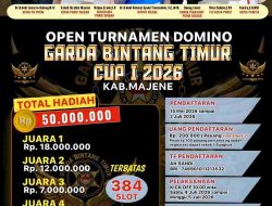 Turnamen Domino Garda Bintang Timur Cup I 2026 Bakal Digelar di Majene, Siapkan Hadiah Rp50 Juta, Peserta Dibatasi 384 Pasang