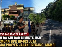 Polda Sulbar Didesak Usut Temuan BPK Rp403 Juta pada Proyek Jalan Urekang–Mambi